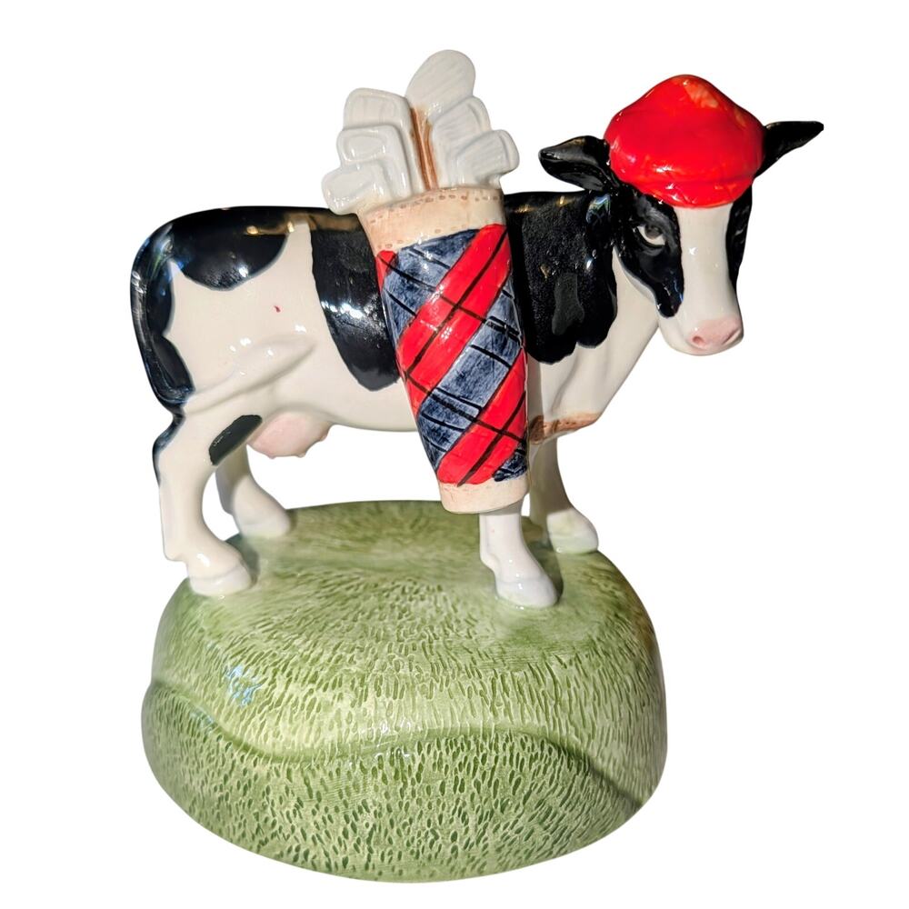 Otagiri Fiona Stokes Golfing Cow Music Box Dream the Impossible dream Numbered